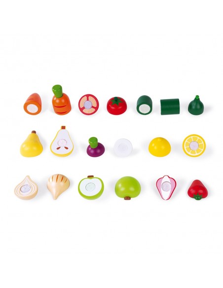 Set de frutas y verduras para cortar