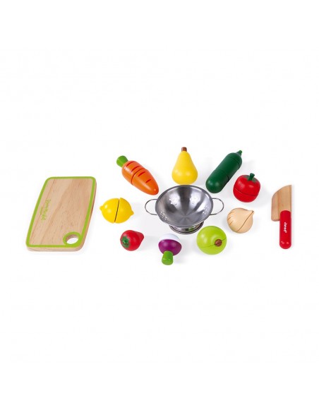 Set de frutas y verduras para cortar