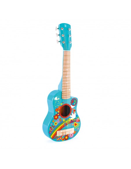Guitarra de madera hippie