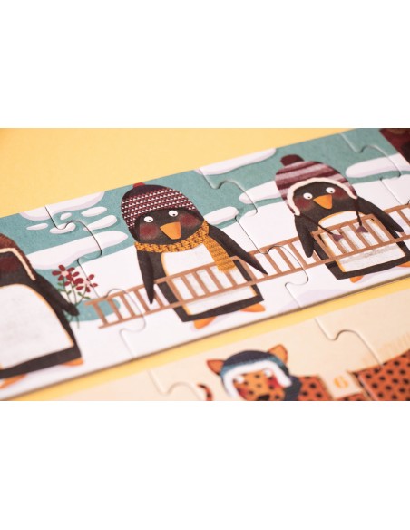 Set de 10 puzles evolutivos 10 Penguins, de 1 a 10 piezas