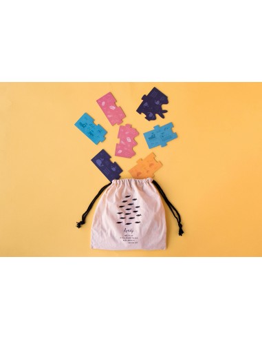 Set de 4 puzles evolutivos Discover the treasure, de 4, 8, 12 y 16 piezas