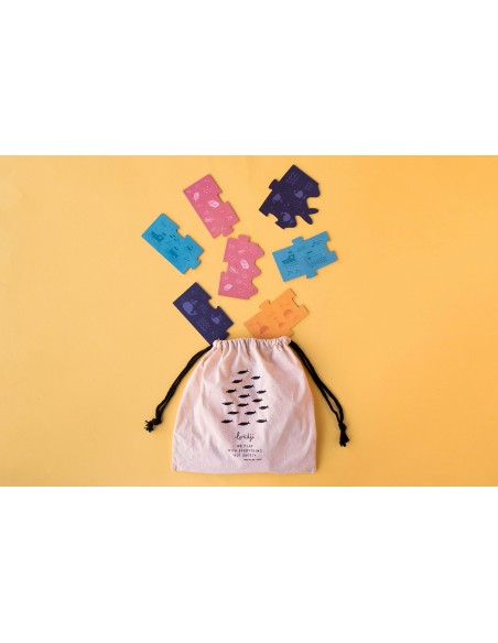 Set de 4 puzles evolutivos Discover the treasure, de 4, 8, 12 y 16 piezas