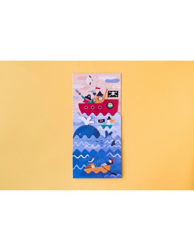 Set de 4 puzles evolutivos Discover the treasure, de 4, 8, 12 y 16 piezas