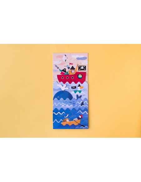 Set de 4 puzles evolutivos Discover the treasure, de 4, 8, 12 y 16 piezas