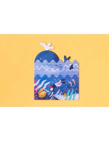 Set de 4 puzles evolutivos Discover the treasure, de 4, 8, 12 y 16 piezas