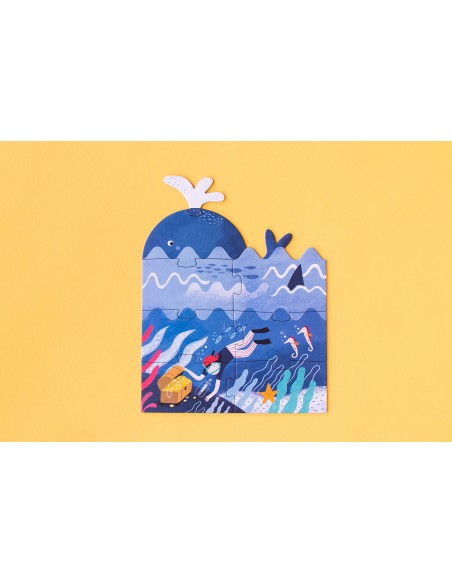 Set de 4 puzles evolutivos Discover the treasure, de 4, 8, 12 y 16 piezas