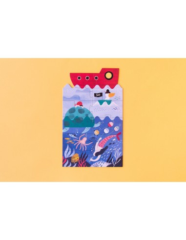 Set de 4 puzles evolutivos Discover the treasure, de 4, 8, 12 y 16 piezas