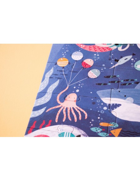 Set de 4 puzles evolutivos Discover the treasure, de 4, 8, 12 y 16 piezas