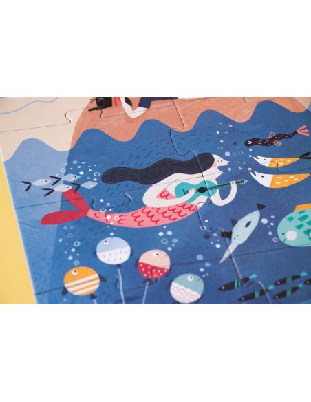 Set de 4 puzles evolutivos Discover the treasure, de 4, 8, 12 y 16 piezas