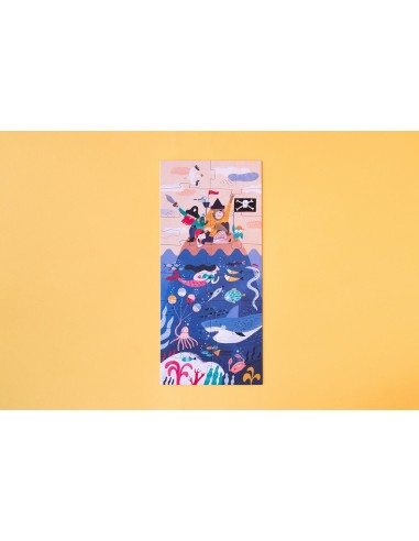 Set de 4 puzles evolutivos Discover the treasure, de 4, 8, 12 y 16 piezas