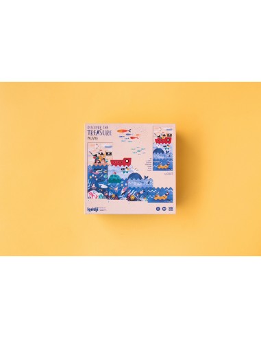 Set de 4 puzles evolutivos Discover the treasure, de 4, 8, 12 y 16 piezas
