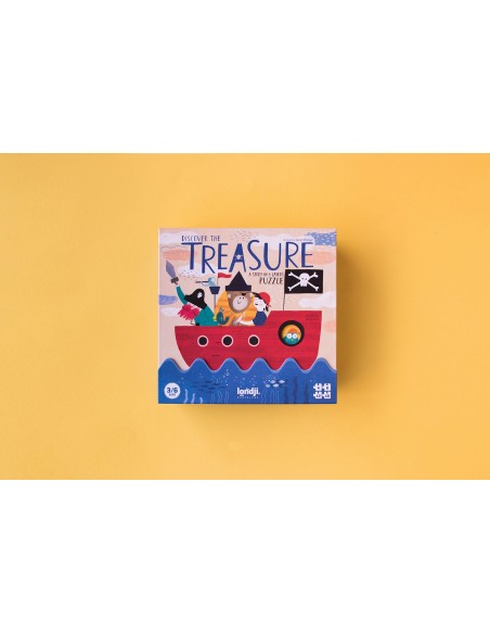Set de 4 puzles evolutivos Discover the treasure, de 4, 8, 12 y 16 piezas