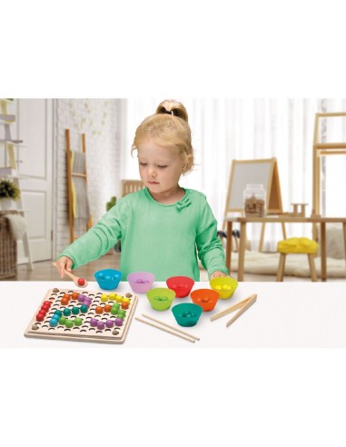 Juego de motricidad y clasificación Beads & Clip