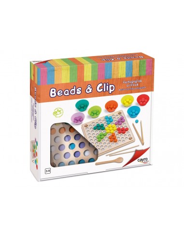 Juego de motricidad y clasificación Beads & Clip