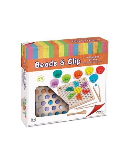 Juego de motricidad y clasificación Beads & Clip