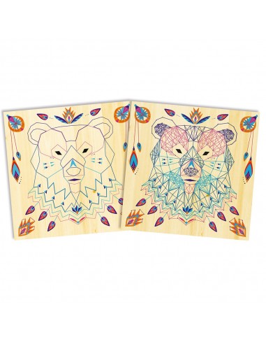 Set de cuadros de animales con hilos tensados