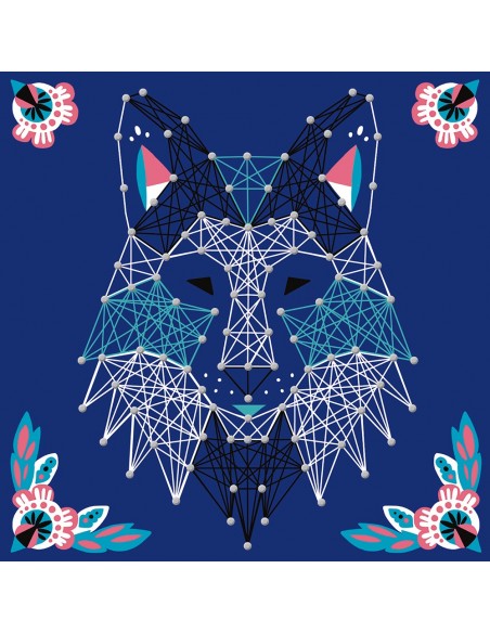 Set de cuadros de animales con hilos tensados