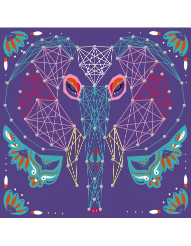 Set de cuadros de animales con hilos tensados