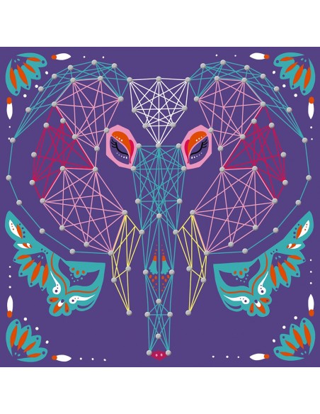 Set de cuadros de animales con hilos tensados