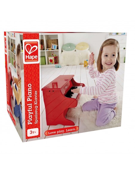 Piano de madera rojo