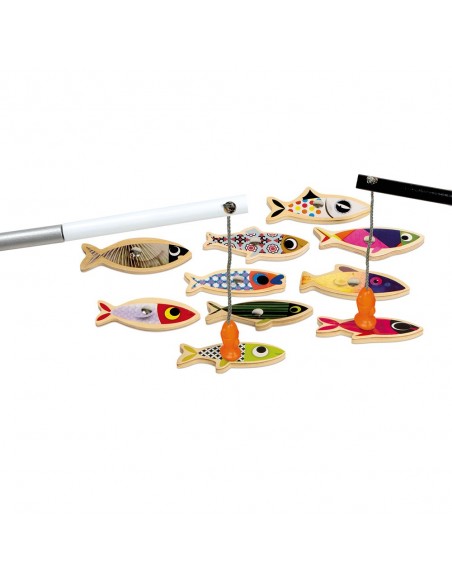 Juego de pesca de sardinas con caña