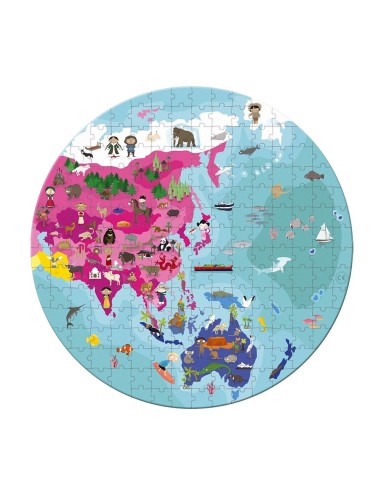 Puzle ilustrado a dos caras Planeta azul, de 208 piezas