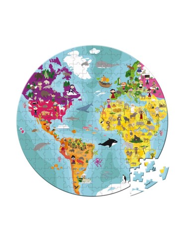 Puzle ilustrado a dos caras Planeta azul, de 208 piezas