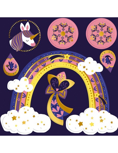 Set para crear tres atrapasueños con unicornios