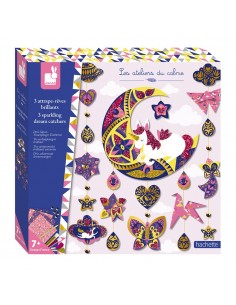 Set para crear tres atrapasueños con unicornios