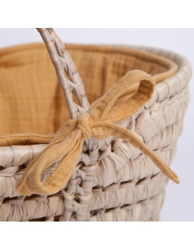 Capazo de mimbre Bobble mostaza