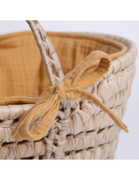 Capazo de mimbre Bobble mostaza