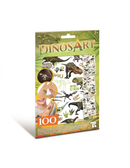 Tatuajes de dinosaurios brillantes en oscuridad