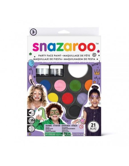 Pinturas para la cara, 12 colores y 2 geles de purpurina