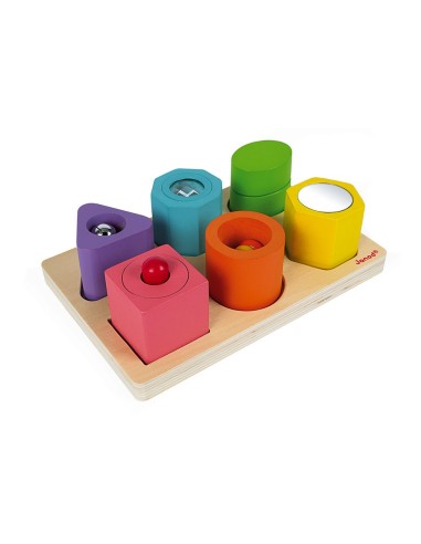 Puzle de 6 figuras de madera encajables sensoriales