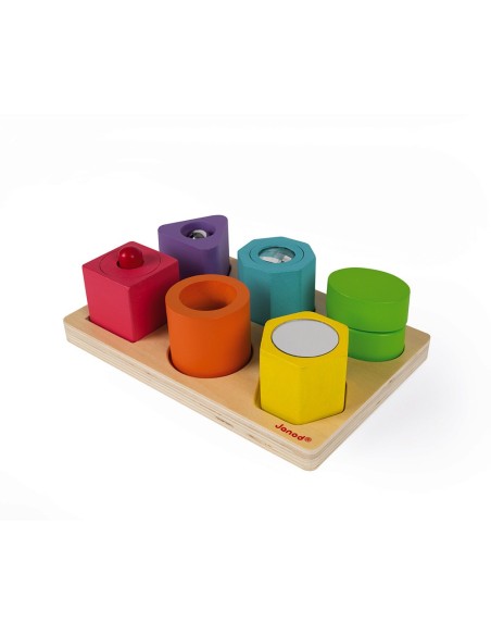 Puzle de 6 figuras de madera encajables sensoriales