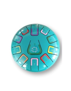 Tambor metálico de lengüetas, de 8" y 11 notas, color turquesa