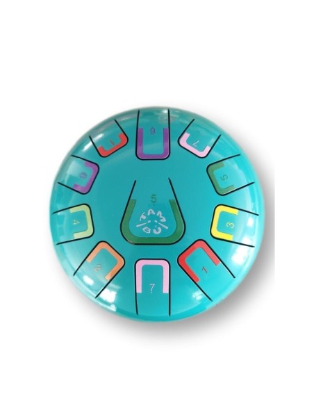 Tambor metálico de lengüetas, de 8" y 11 notas, color turquesa