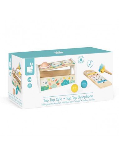 Xilófono de madera con bolas para encajar y golpear