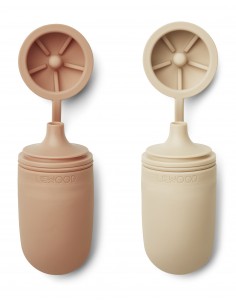 Pack de dos botellas para batido Tanya, color rosa y rojo manzana 2