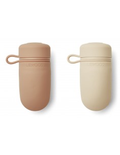 Pack de dos botellas para batido Tanya, color rosa y rojo manzana