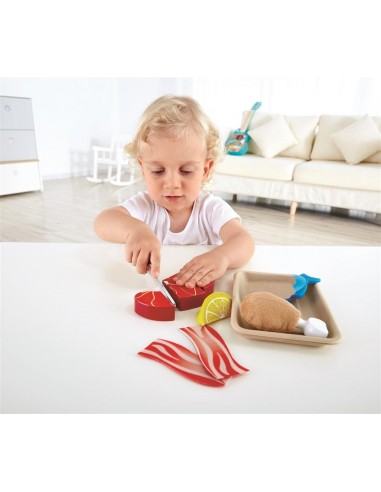 Set de alimentos, carne y pescado, para cocinar