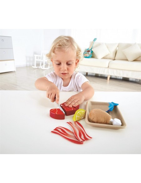 Set de alimentos, carne y pescado, para cocinar