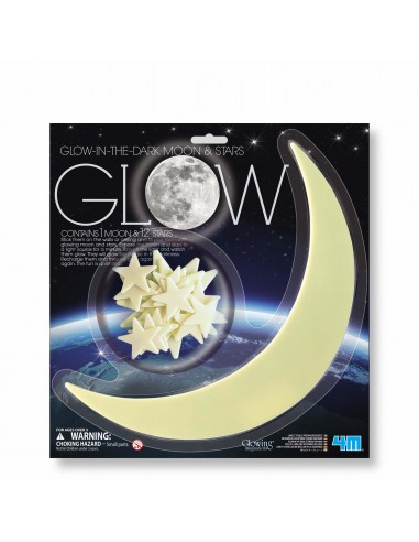 Luna y estrellitas que brillan en la oscuridad