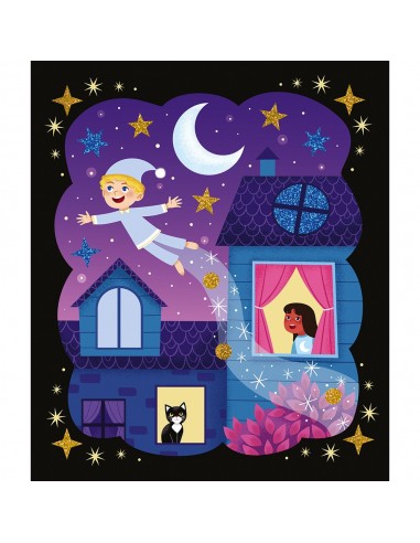 Set para decorar con arenas fosforescentes y purpurinas Noche mágica