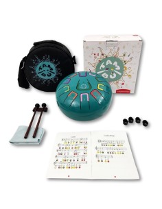 Tambor metálico de lengüetas, de 8" y 11 notas, color turquesa 2