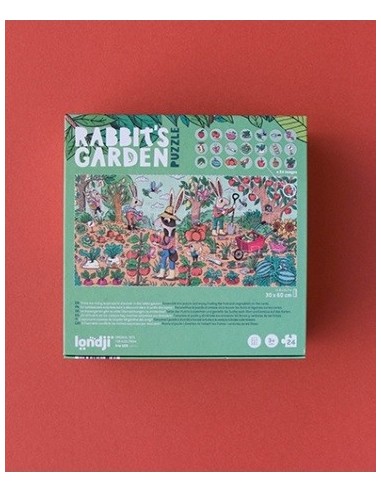 Puzle de observación Rabbit's garden, de 24 piezas