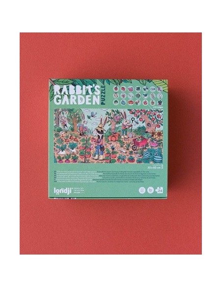 Puzle de observación Rabbit's garden, de 24 piezas