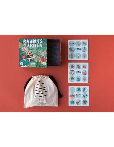 Puzle de observación Rabbit's garden, de 24 piezas