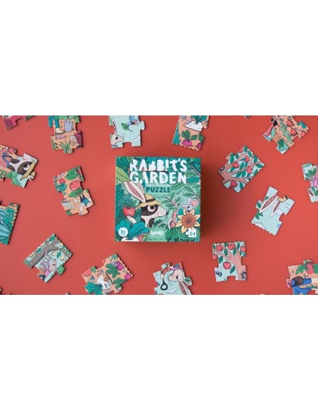 Puzle de observación Rabbit's garden, de 24 piezas