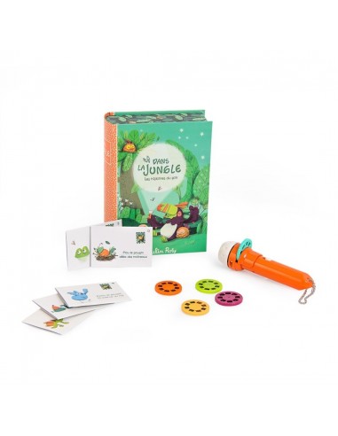 Libro-linterna proyector de historias, colección Jungla